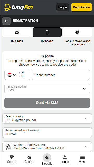 LuckyPari Promotional Code